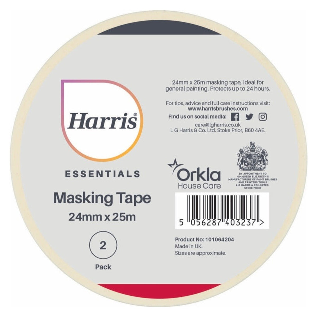 Pack of 2 Harris Essentials 24mm masking tape