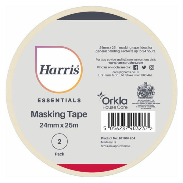 Pack of 2 Harris Essentials 24mm masking tape