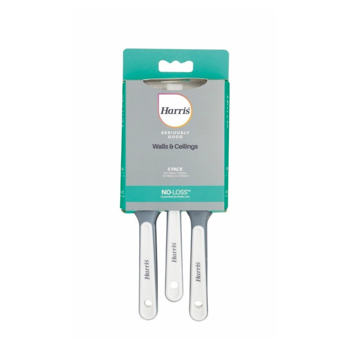 Pack of 5 Harris Seriously Good wall and ceiling paint brushes, view 2