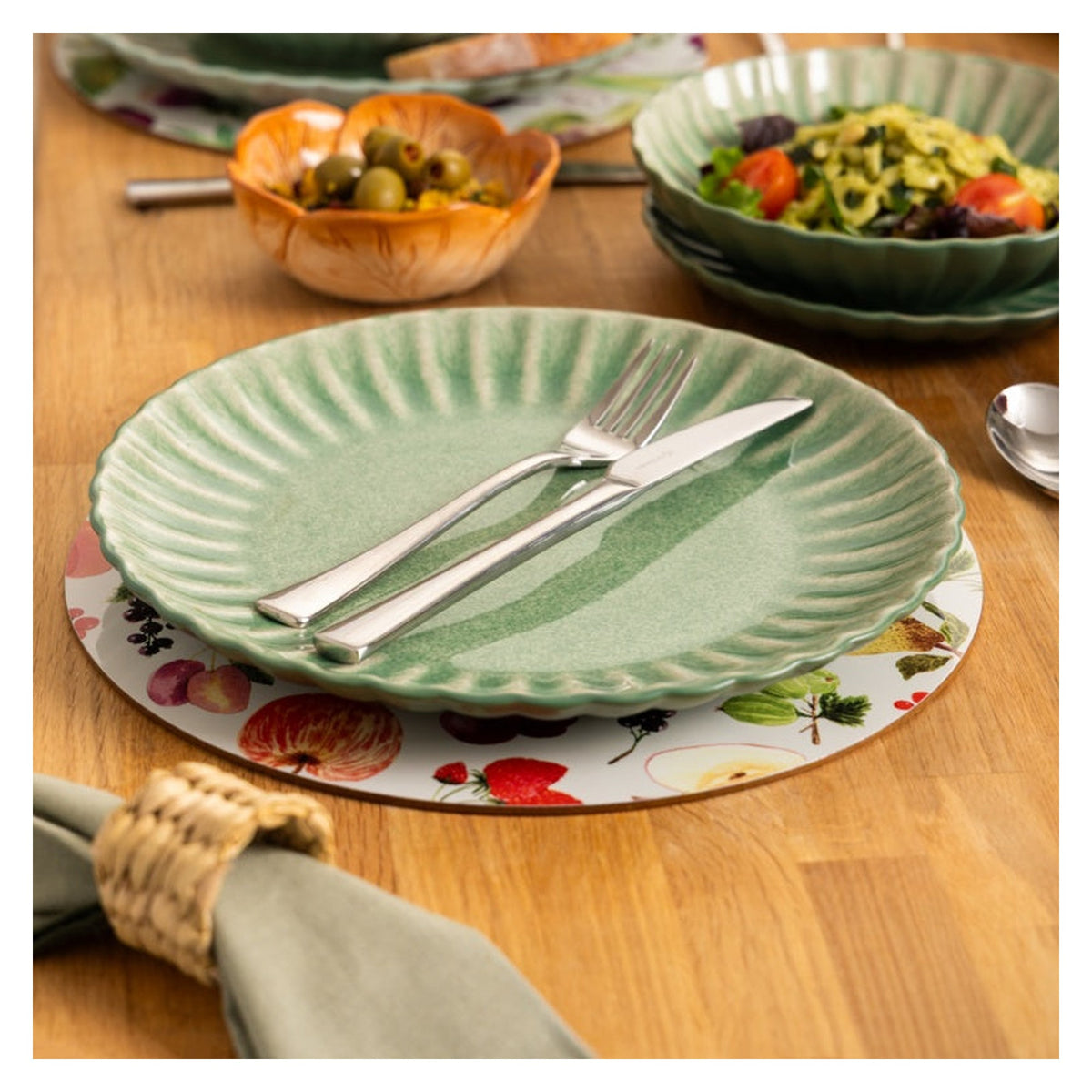 Harvest Harmony Dinner Plate Green - 27cm, view 3