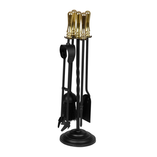 Hearth and Home black 5 piece companion set