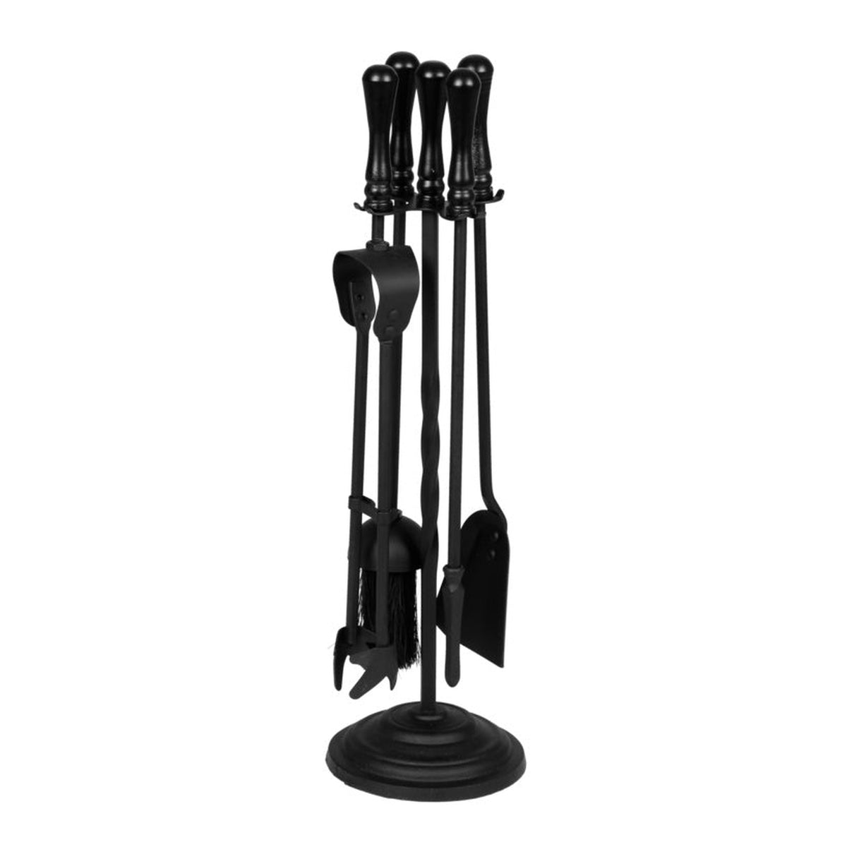 Hearth & Home black cast iron 5 piece companion set