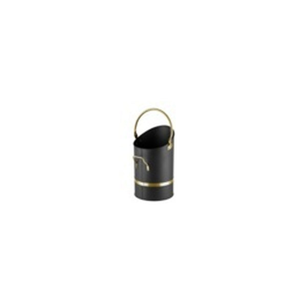 Hearth and Home 16 inch black and brass coal hod