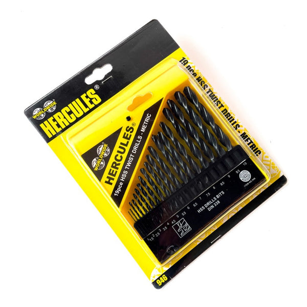 Hercules 19 piece HSS twist drill set