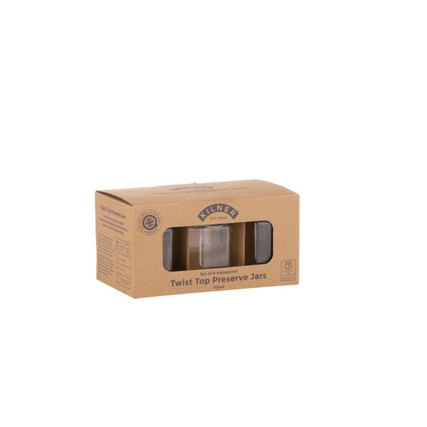 Hex Twist Top Jars Set 6 - 110ml