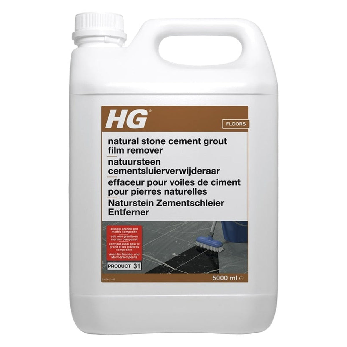 HG Natural Stone Cement and Lime Film Remover 5L container