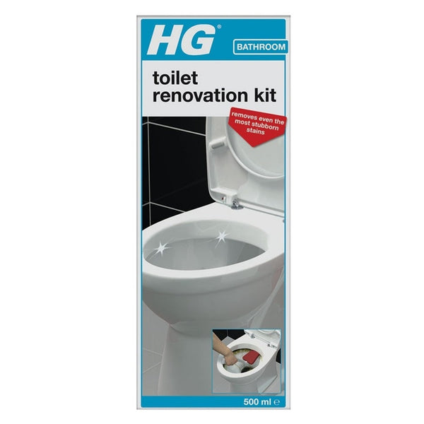HG Toilet Renovation Kit 500ml with scrubber, pad and gloves