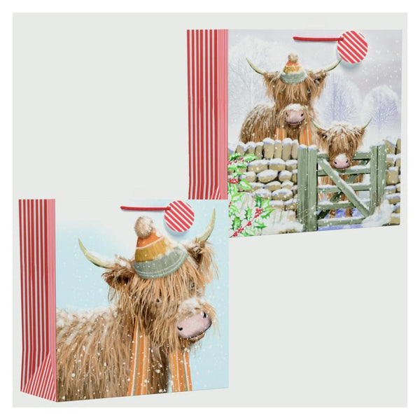 Highland Cow Square Gift Bag - Giant