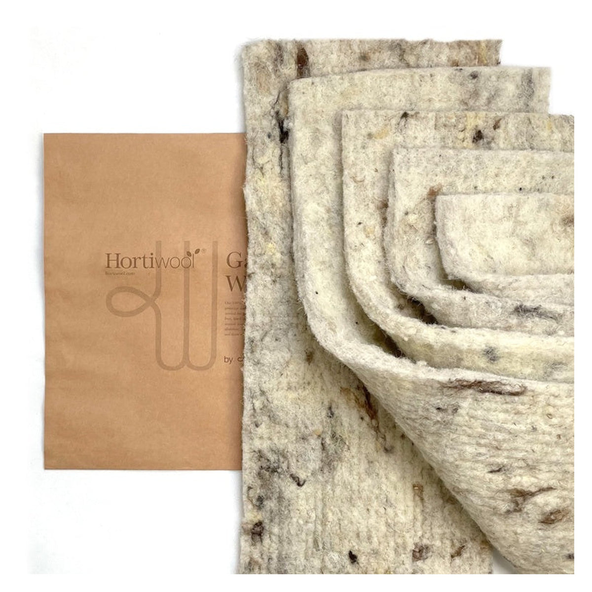 Hortiwool wool pouch with five garden pads, view 2
