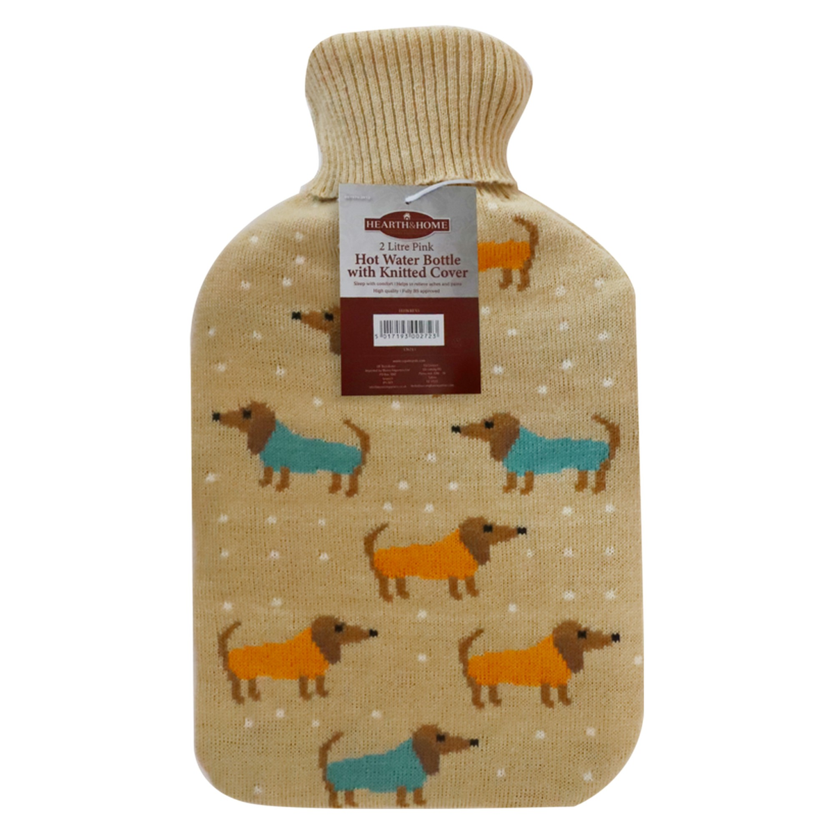 Hot Water Bottle With Winter Design Cover - 2L, view 2