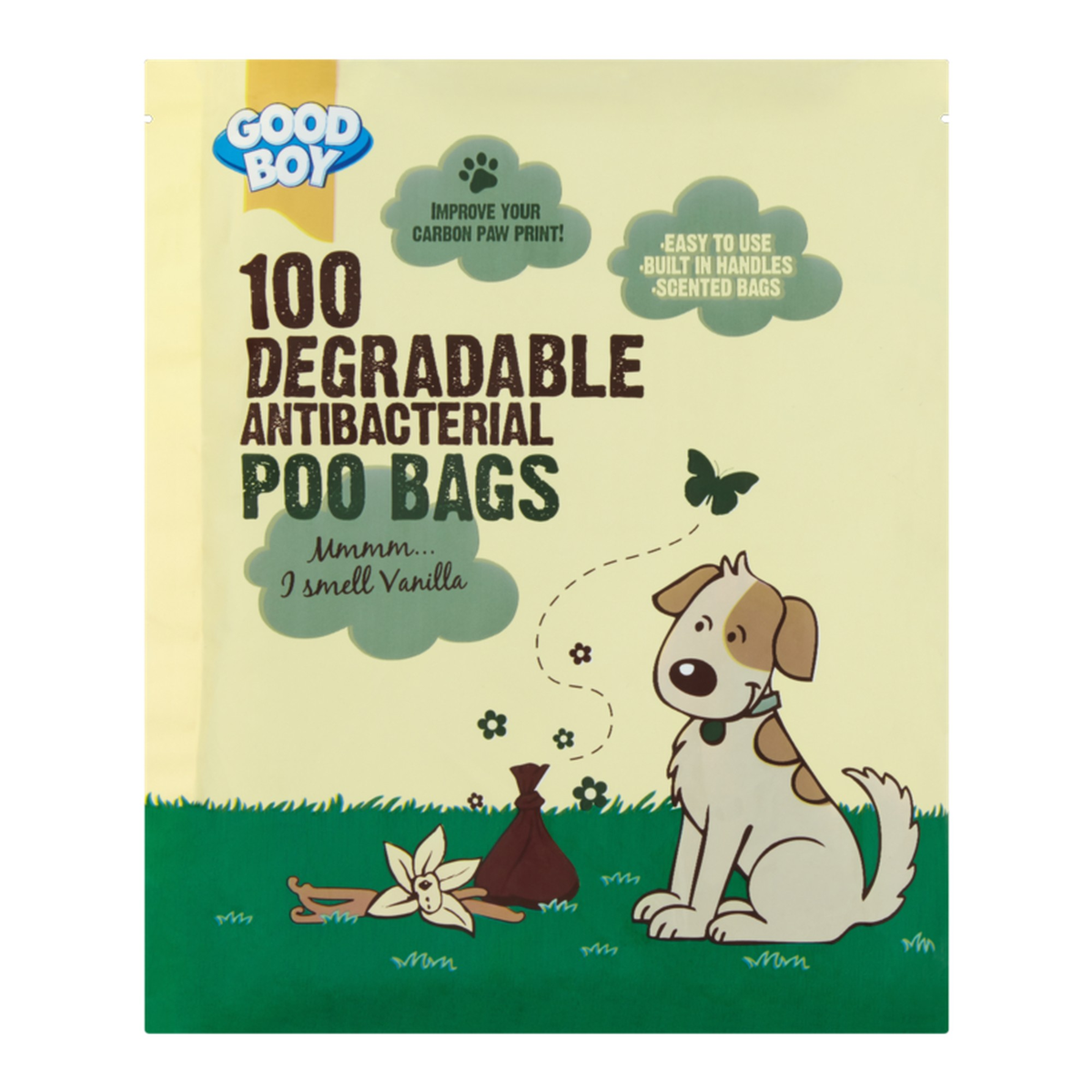 Hygiene Degradable Antibacterial Poo Bags - Pack 100