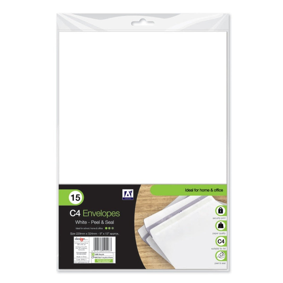 I G Design C4 white envelopes pack of 15