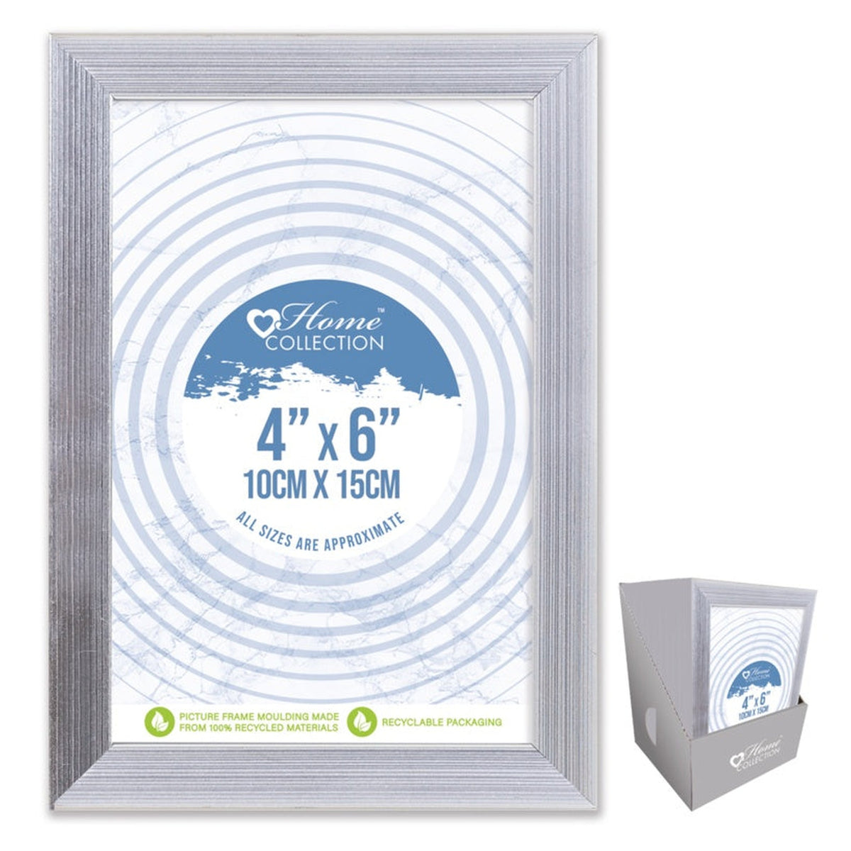 I G Design Cambridge silver 4 x 6 inch photo frame