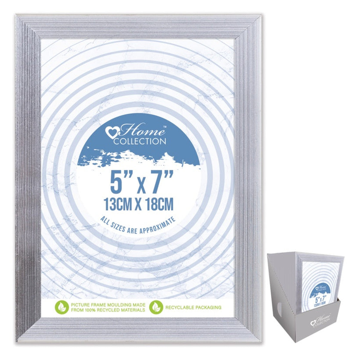 I G Design Cambridge silver 5 x 7 inch photo frame