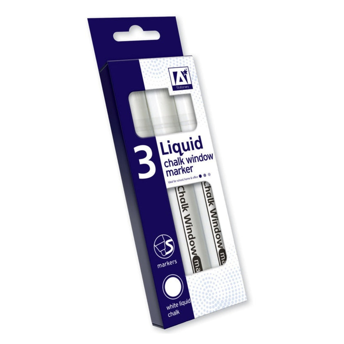 I G Design white chalk window markers, pack of 3