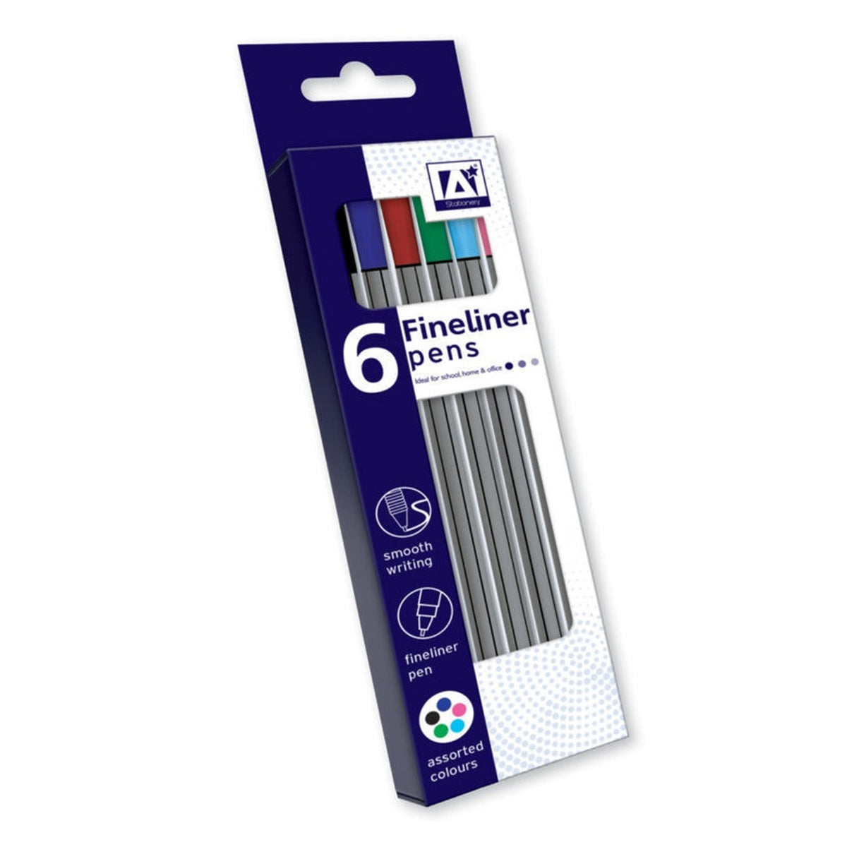 Pack of 6 I G Design assorted fineliner pens