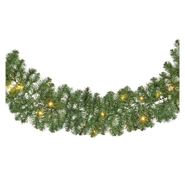 Imperial Garland Green With Warm White LEDs - 270cm