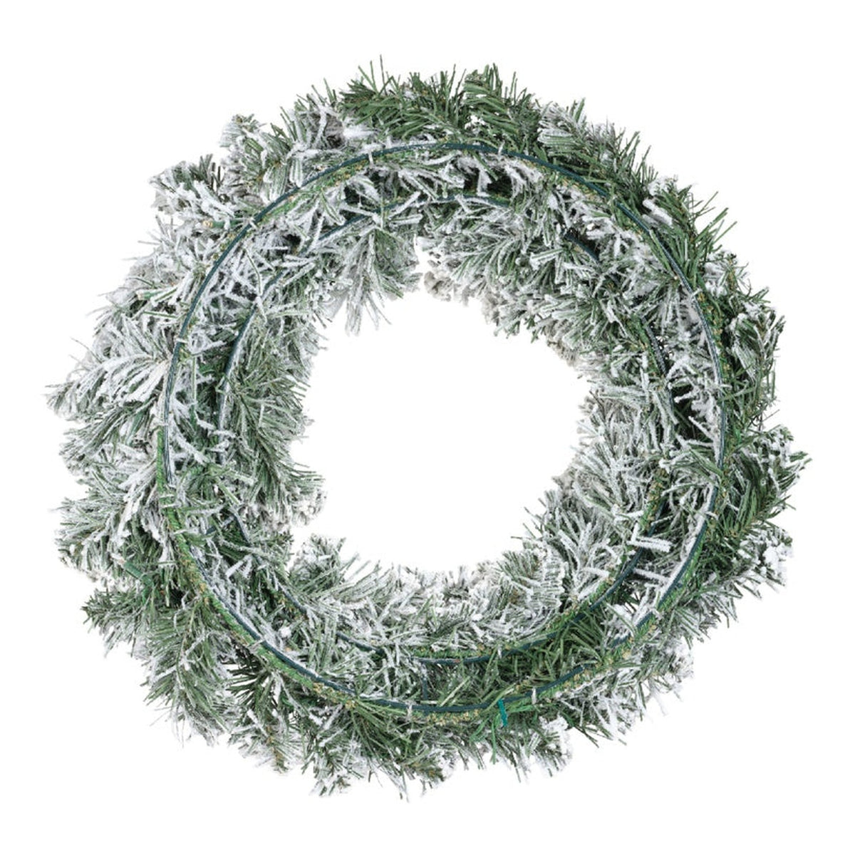 Imperial Snowy Green Wreath With Warm White LEDs - 50cm, view 2