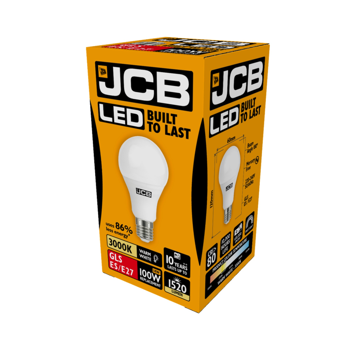 JCB LED A60 opal bulb with E27 cap