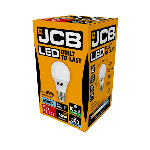 JCB LED A60 opal E27 daylight bulb 806 lumens
