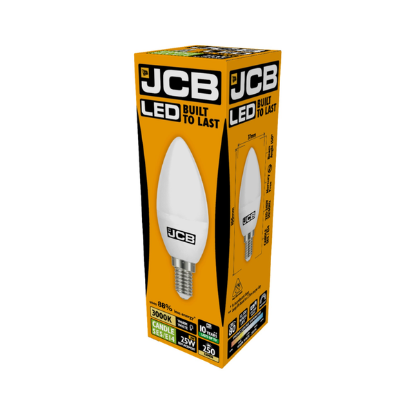 JCB LED candle E14 3W warm white bulb