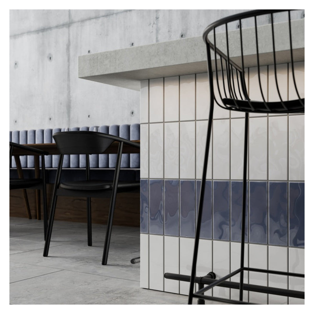 Johnson Tiles 1901 Trent Grey slim brick wall tile 245 x 75mm, view 4
