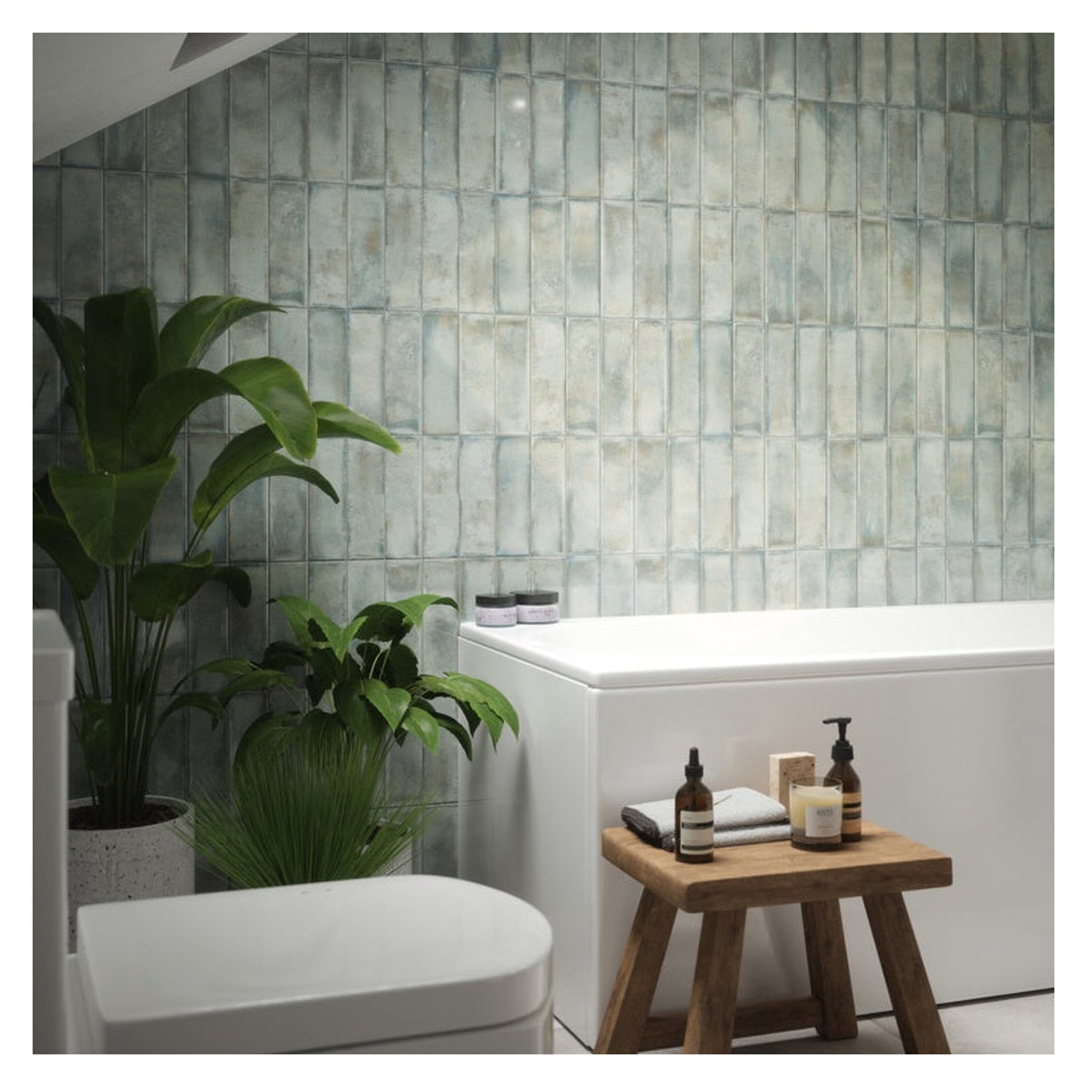 Johnson Tiles Melrose Moss gloss wall tile 245 x 75mm, view 4