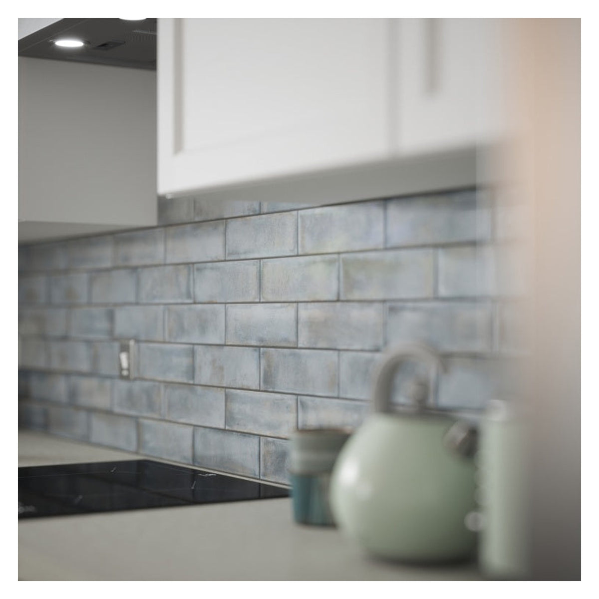 Johnson Tiles Melrose Pewter gloss wall tile 245 x 75mm, view 3