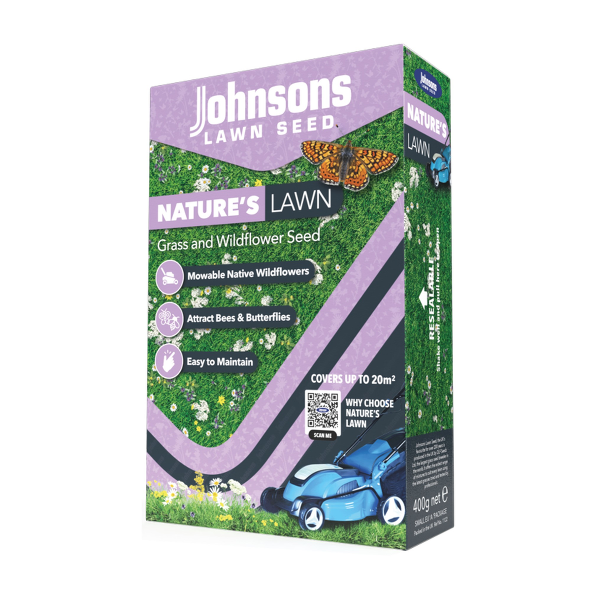 Johnsons Natures Lawn grass and wildflowers seed 400g