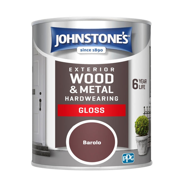 Johnstone's Exterior Hardwearing Gloss 750ml tin in Barolo