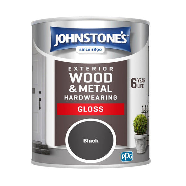 Johnstone's 6 Year Exterior Hardwearing Gloss Black 750ml