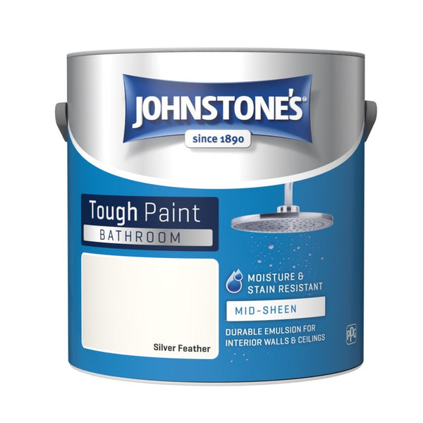 Johnstone's Bathroom Midsheen 2.5L tin in Silver Feather