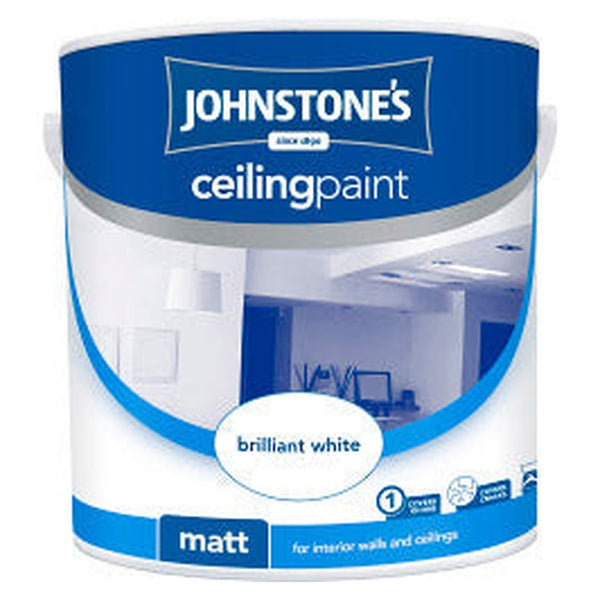 Johnstone's Ceiling Paint 2.5L tin in Brilliant White