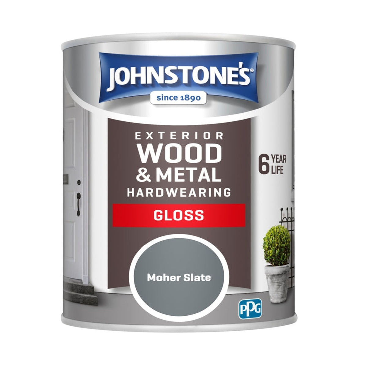 Johnstone's Exterior Hardwearing Gloss 750ml tin in Moher Slate