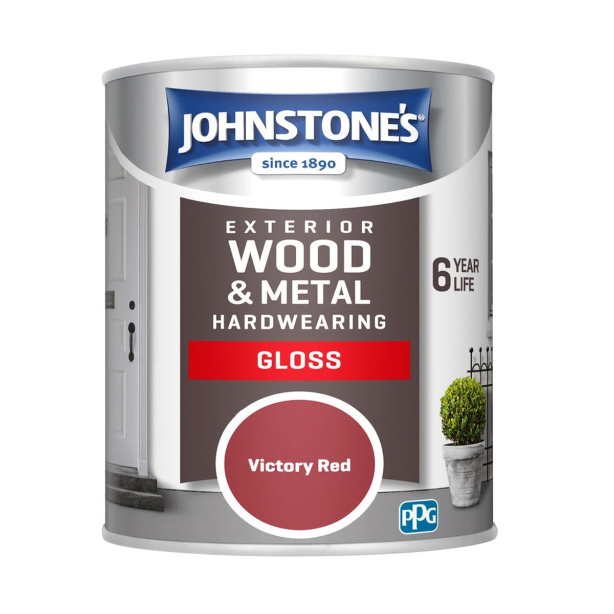 Johnstone's Exterior Hardwearing Gloss Victory Red 750ml tin