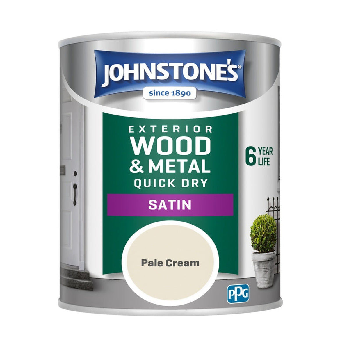 Johnstone's Exterior Quick Dry Satin 750ml in Pale Cream