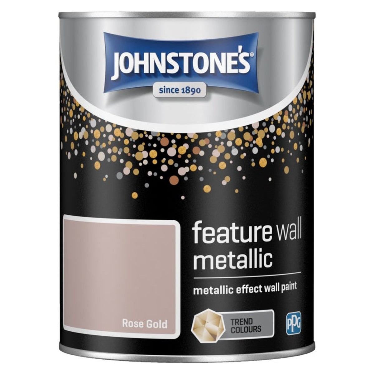 Johnstone's Feature Wall Metallic 1.25L tin in Rose Gold
