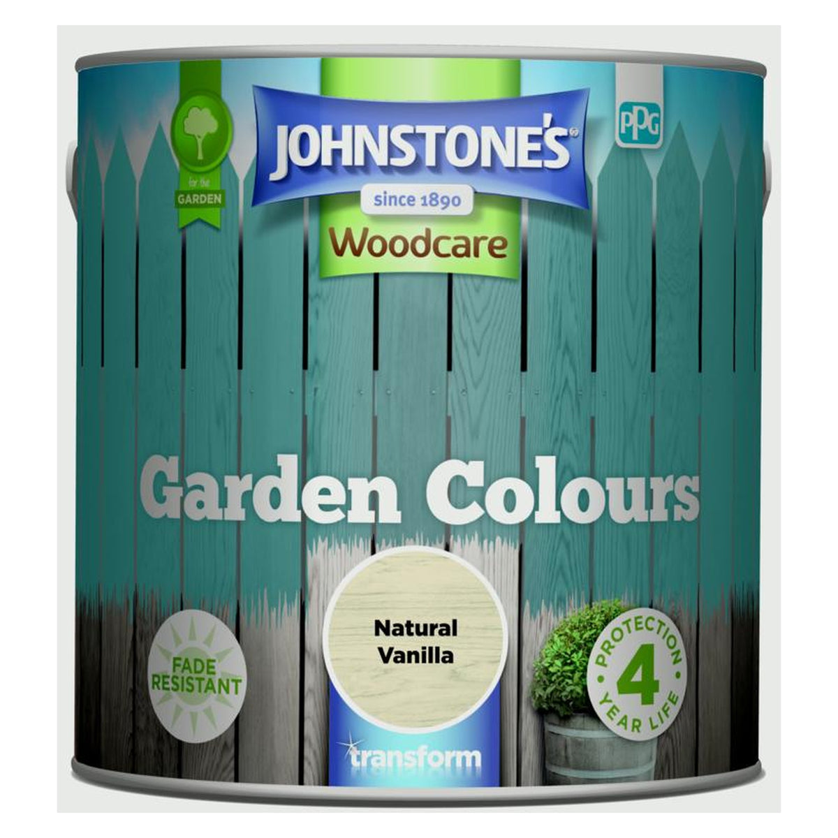 Johnstone's Garden Colours 2.5L tin in Natural Vanilla