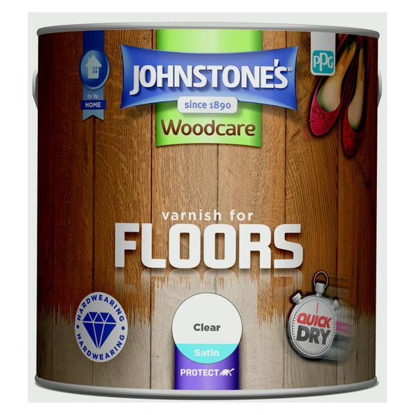 Johnstone's Quick Dry Floor Varnish Satin Clear 2.5L tin