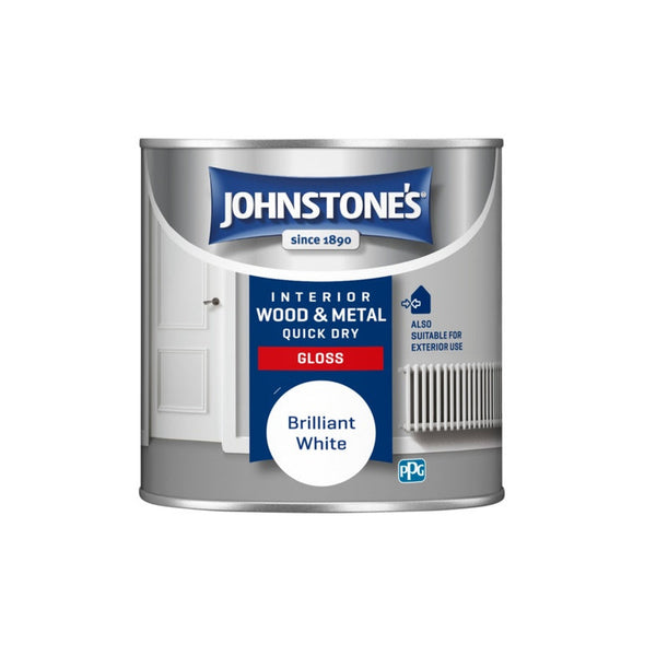 Johnstone's Quick Dry Non Drip Gloss 250ml tin in Brilliant White