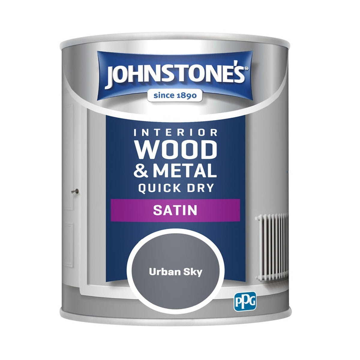 Johnstone's Quick Dry Non Drip Satin 750ml in Urban Sky
