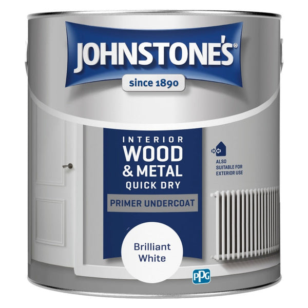 Johnstone's Quick Dry Primer Undercoat 2.5L in Brilliant White