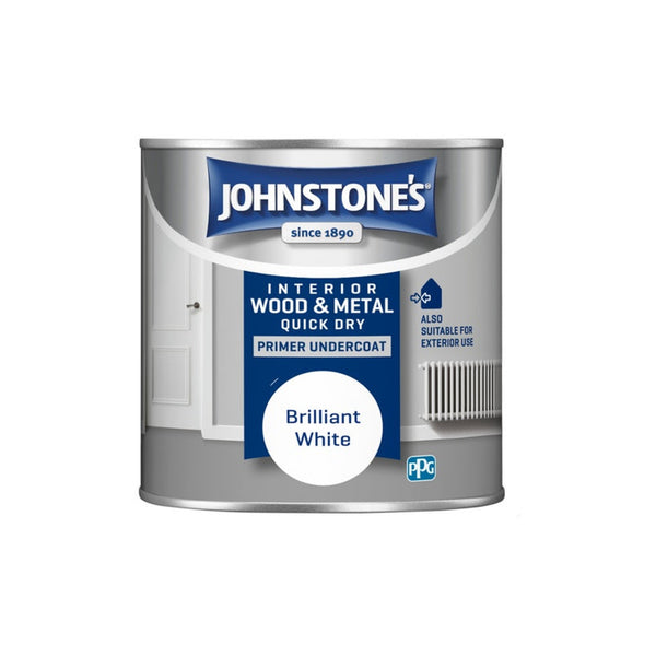Johnstone's Quick Dry Primer Undercoat 250ml in Brilliant White