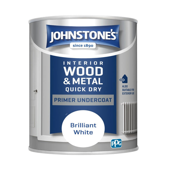 Johnstone's Quick Dry Primer Undercoat 750ml in Brilliant White