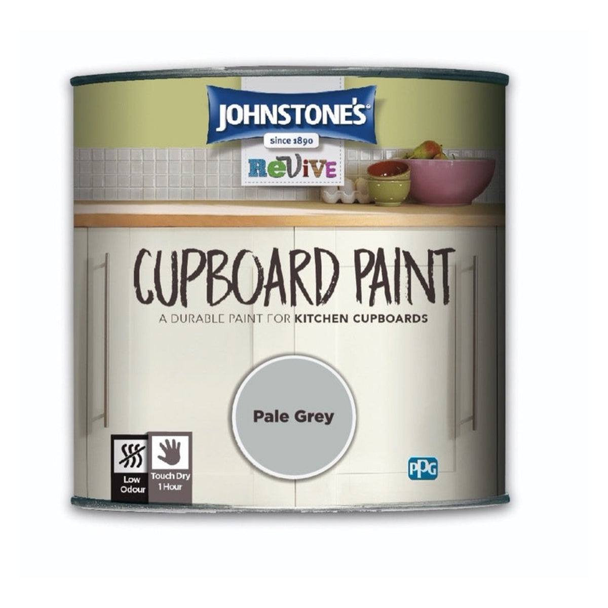 Johnstone's Revive cupboard paint pale grey 750ml