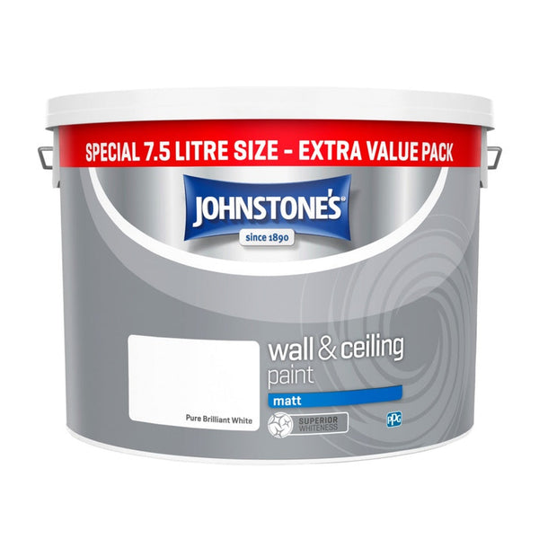 Johnstone's Wall & Ceiling Matt 7.5L tin in Brilliant White