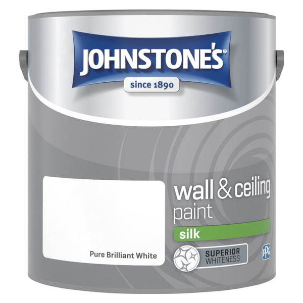 Johnstone's Wall & Ceiling Silk 2.5L tin in Brilliant White