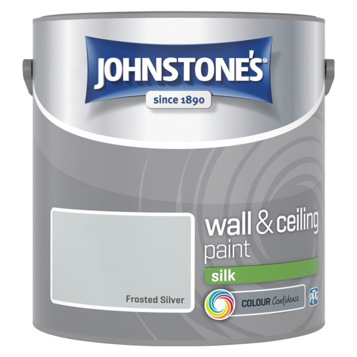Johnstone's Wall & Ceiling Silk 2.5L tin in Frosted Silver