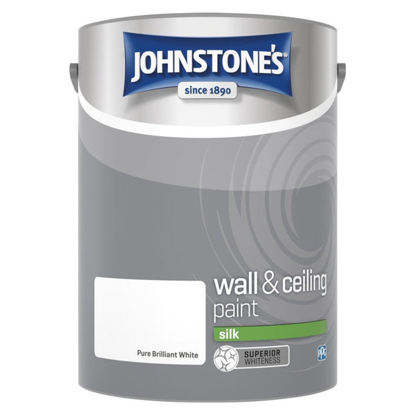 Johnstone's Wall & Ceiling Silk 5L tin in Brilliant White