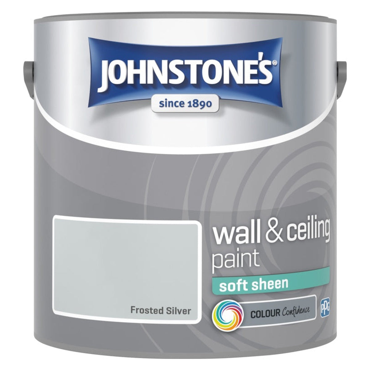 Johnstone's Wall & Ceiling Soft Sheen 2.5L tin in Frosted Silver